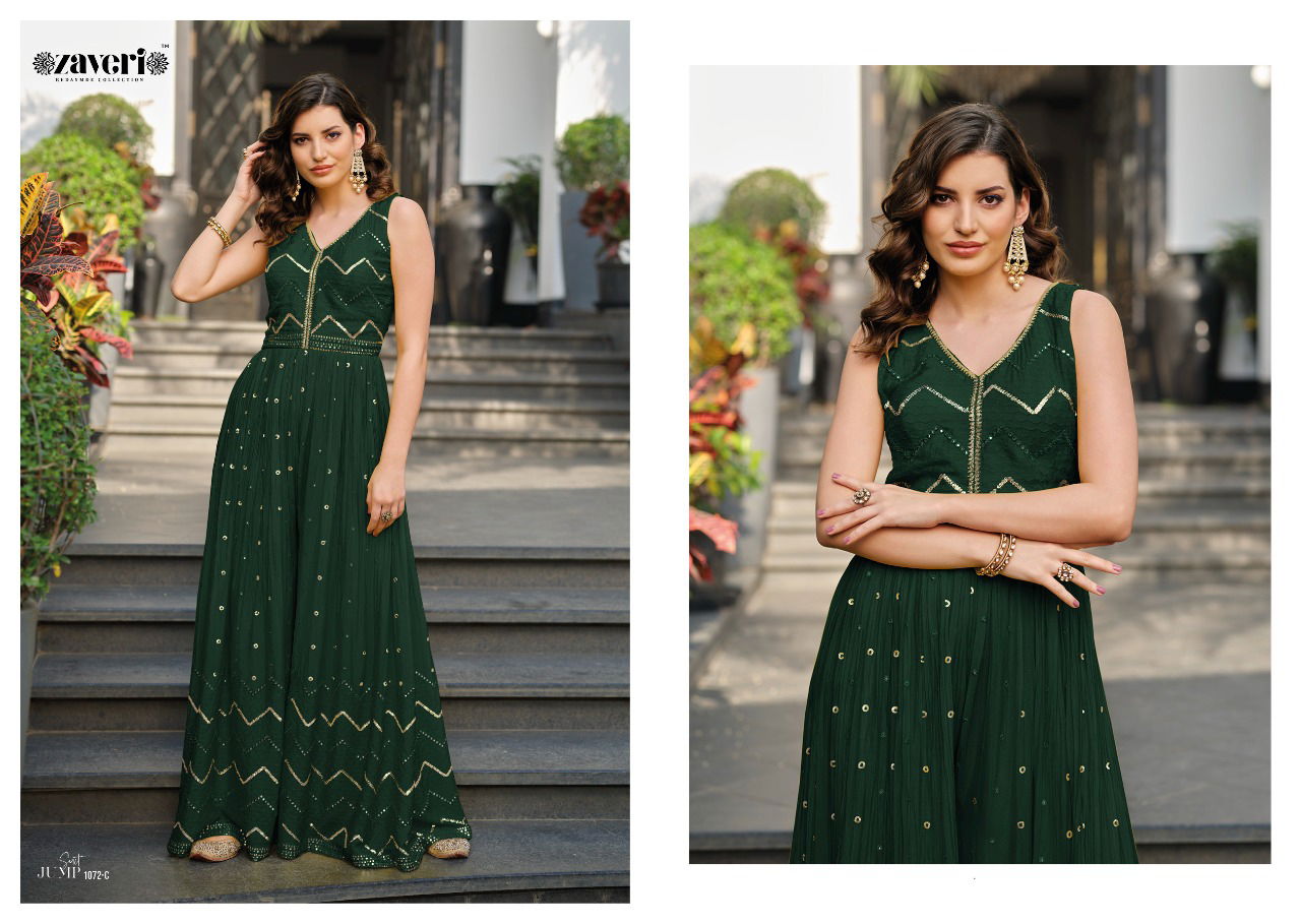 Jump Suit Color Edition 2 By Zaveri Fancy Chinon Embroidery Readymade Suits Wholesale Shop In Surat
